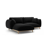 Ada Ecksofa Links aus Samt (Casino Black) in Schwarz, 220x179 cm – Bild 6