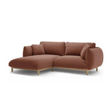 Ada Ecksofa Links aus Samt (Casino Cuoio) in Cuoio, 220x179 cm – Bild 3