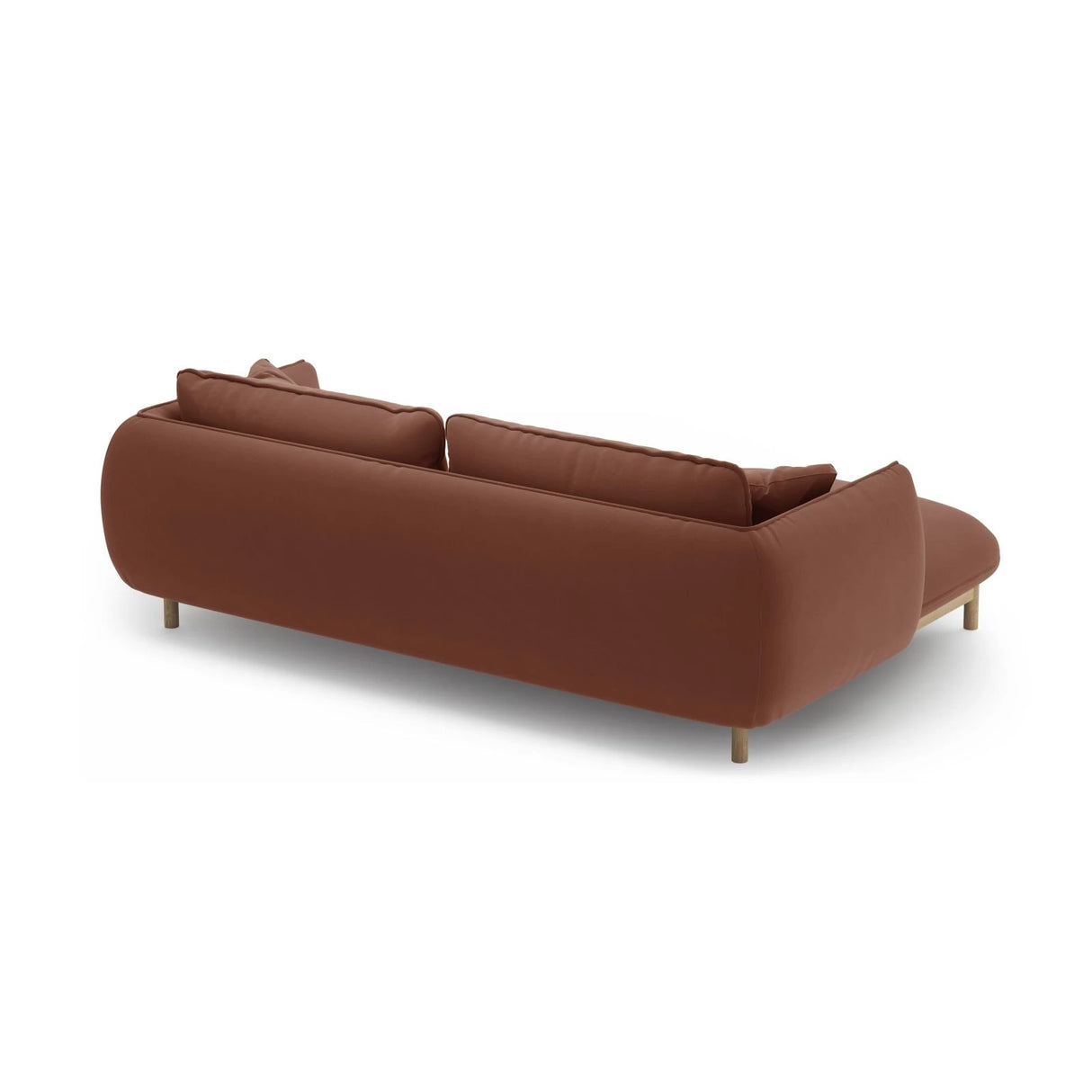 Ada Ecksofa Links aus Samt (Casino Cuoio) in Cuoio, 220x179 cm – Bild 4