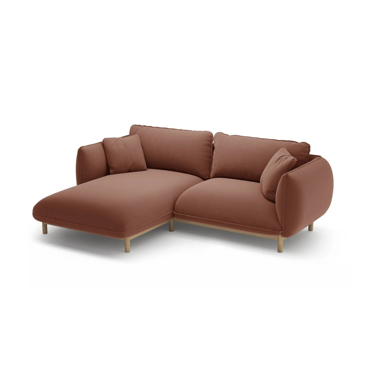 Ada Ecksofa Links aus Samt (Casino Cuoio) in Cuoio, 220x179 cm – Bild 5