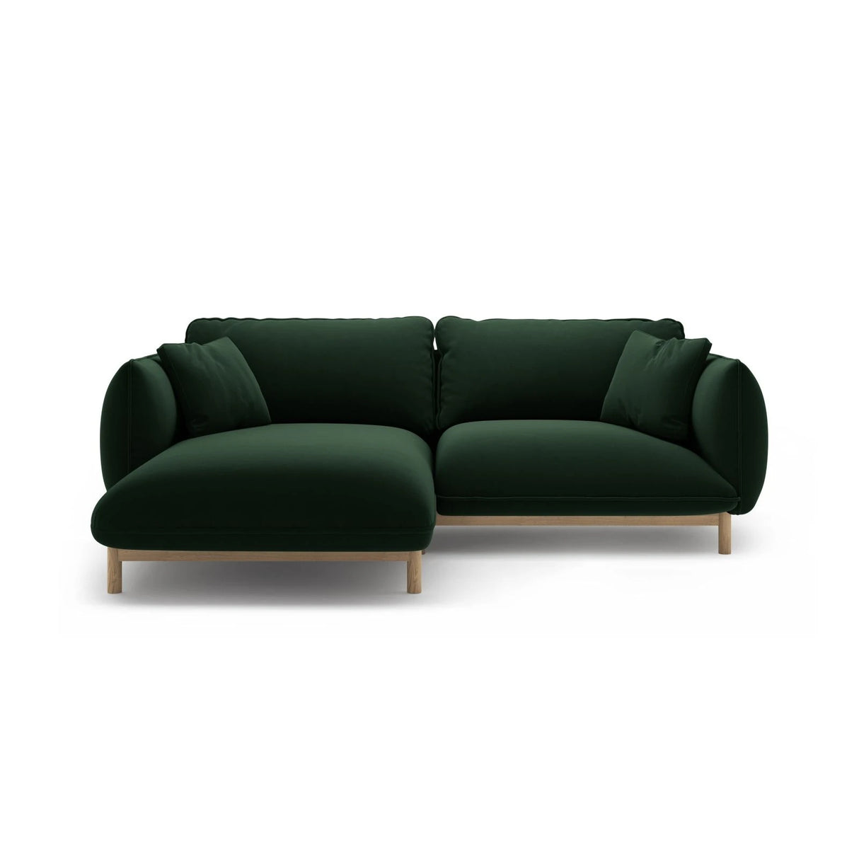Ada Ecksofa Links aus Samt (Casino Deep Green) in Flaschengrün, 220x179 cm – Bild 1