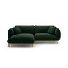 Ada Ecksofa Links aus Samt (Casino Deep Green) in Flaschengrün, 220x179 cm – Bild 1