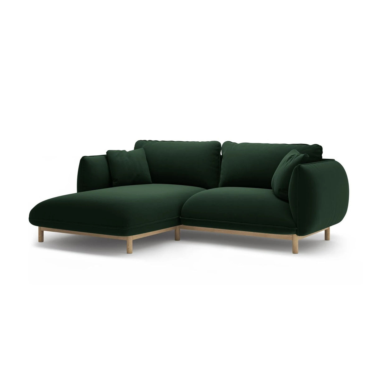 Ada Ecksofa Links aus Samt (Casino Deep Green) in Flaschengrün, 220x179 cm – Bild 3