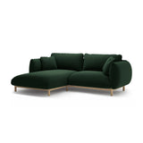 Ada Ecksofa Links aus Samt (Casino Deep Green) in Flaschengrün, 220x179 cm – Bild 3
