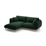 Ada Ecksofa Links aus Samt (Casino Deep Green) in Flaschengrün, 220x179 cm – Bild 5