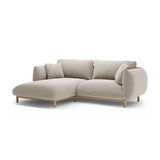 Ada Ecksofa Links aus Samt (Casino Pearl) in Leichtes Beige, 220x179 cm – Bild 3