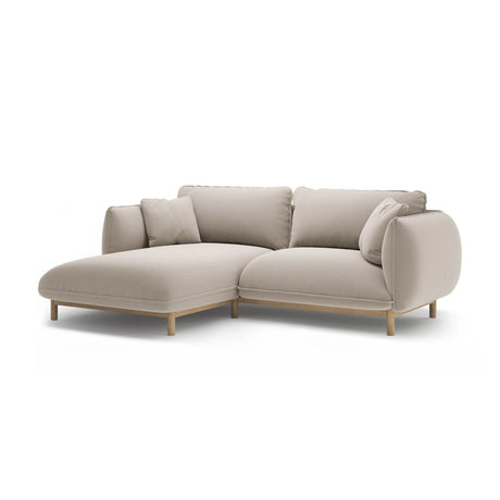 Ada Ecksofa Links aus Samt (Casino Pearl) in Leichtes Beige, 220x179 cm – Bild 3