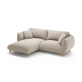 Ada Ecksofa Links aus Samt (Casino Pearl) in Leichtes Beige, 220x179 cm – Bild 5