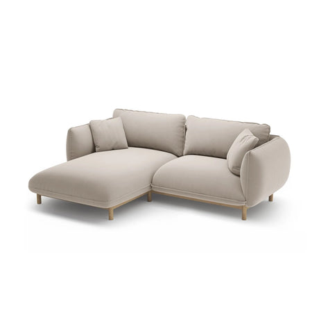 Ada Ecksofa Links aus Samt (Casino Pearl) in Leichtes Beige, 220x179 cm – Bild 5