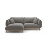 Ada Ecksofa Links aus Samt (Casino Stone) in Grau, 220x179 cm – Bild 1