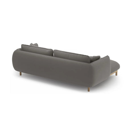 Ada Ecksofa Links aus Samt (Casino Stone) in Grau, 220x179 cm – Bild 4