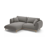 Ada Ecksofa Links aus Samt (Casino Stone) in Grau, 220x179 cm – Bild 5
