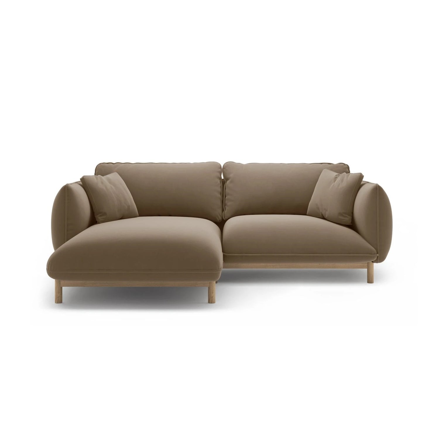 Ada Ecksofa Links aus Samt (Casino Taupe) in Hellbraun, 220x179 cm – Bild 1
