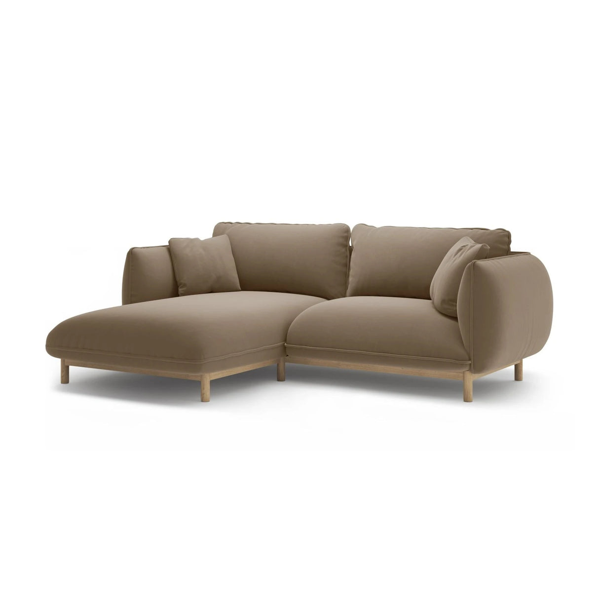 Ada Ecksofa Links aus Samt (Casino Taupe) in Hellbraun, 220x179 cm – Bild 3