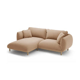 Ada Ecksofa Links aus Samt oder Strukturstoff, 220x179 cm – Bild 5