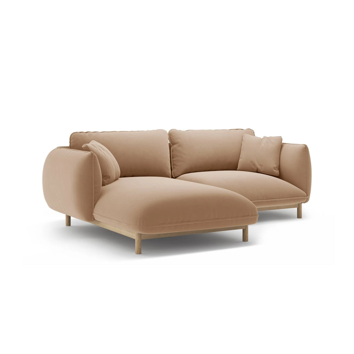 Ada Ecksofa Links aus Samt oder Strukturstoff, 220x179 cm – Bild 6
