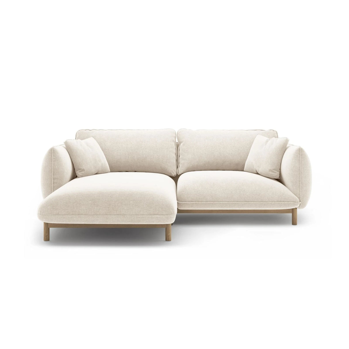 Ada Ecksofa Links aus Strukturierter Stoff (Wind 02) in Elfenbein, 220x179 cm – Bild 1