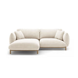 Ada Ecksofa Links aus Strukturierter Stoff (Wind 02) in Elfenbein, 220x179 cm – Bild 1