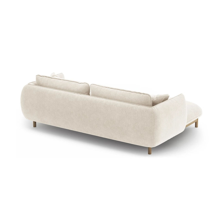 Ada Ecksofa Links aus Strukturierter Stoff (Wind 02) in Elfenbein, 220x179 cm – Bild 4
