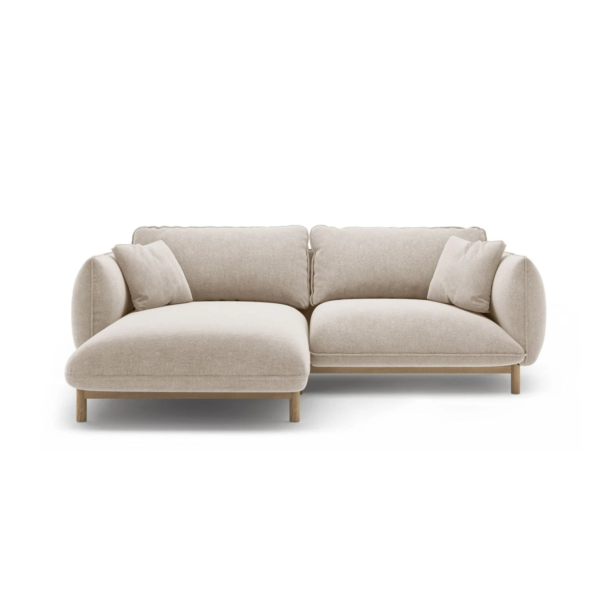 Ada Ecksofa Links aus Strukturierter Stoff (Wind 05) in Leichtes Beige, 220x179 cm – Bild 1