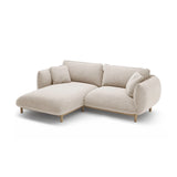 Ada Ecksofa Links aus Strukturierter Stoff (Wind 05) in Leichtes Beige, 220x179 cm – Bild 5