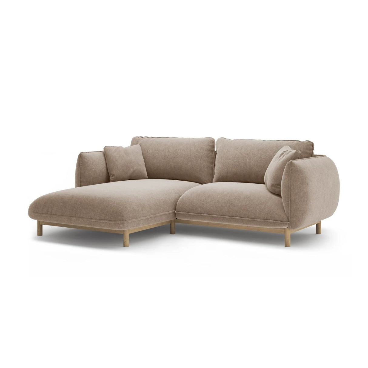 Ada Ecksofa Links aus Strukturierter Stoff (Wind 11) in Sand, 220x179 cm – Bild 3