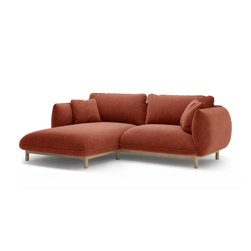 Ada Ecksofa Links aus Strukturierter Stoff (Wind 52) in Kastanienbraun, 220x179 cm – Bild 3