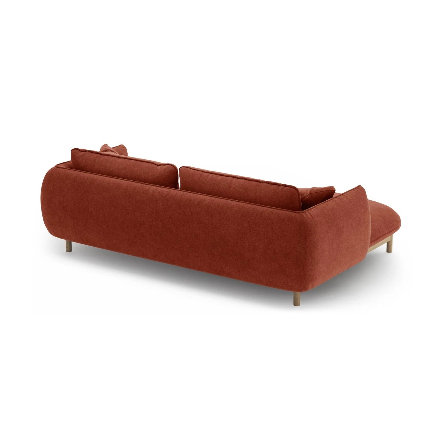 Ada Ecksofa Links aus Strukturierter Stoff (Wind 52) in Kastanienbraun, 220x179 cm – Bild 4
