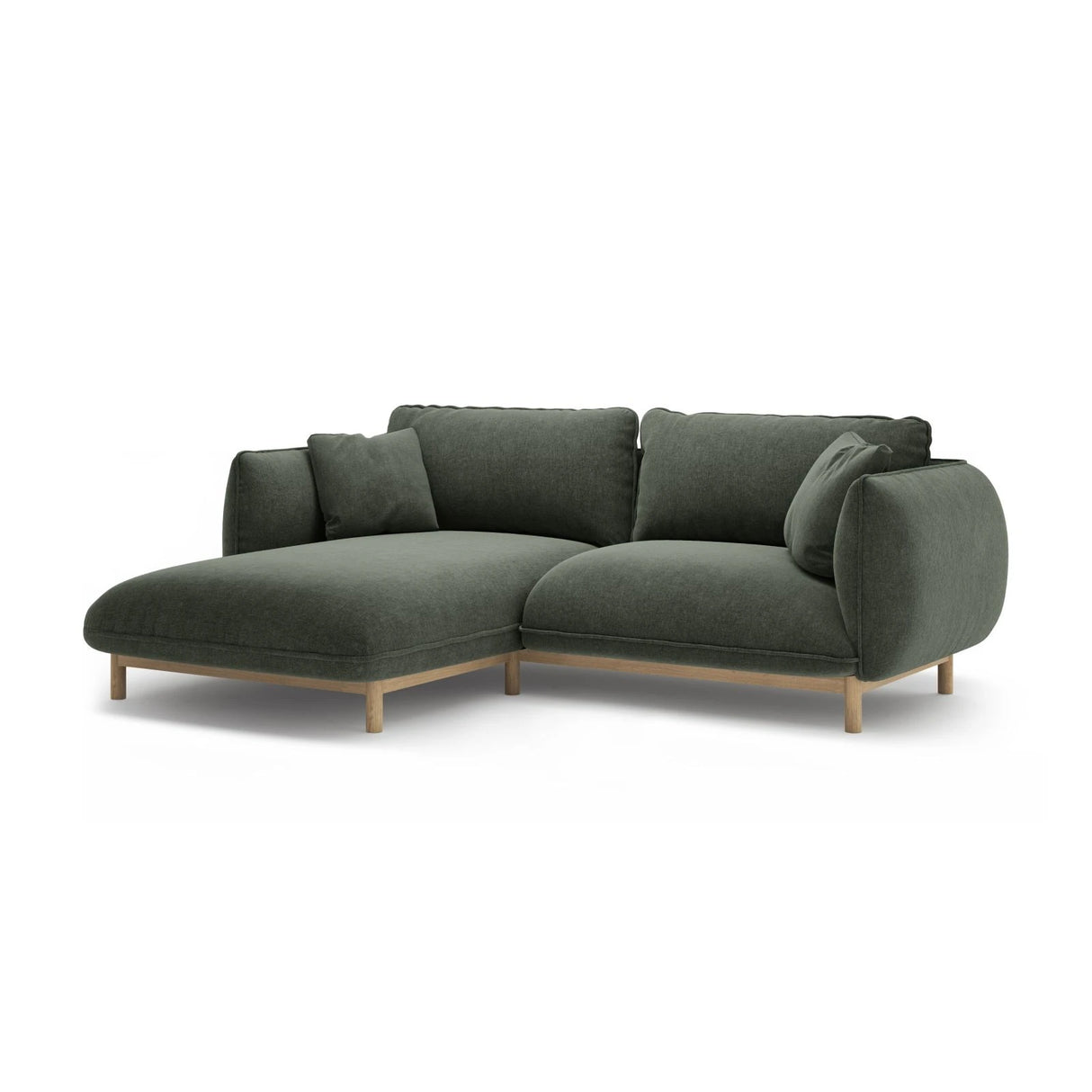 Ada Ecksofa Links aus Strukturierter Stoff (Wind 75) in Moosgrün, 220x179 cm – Bild 3
