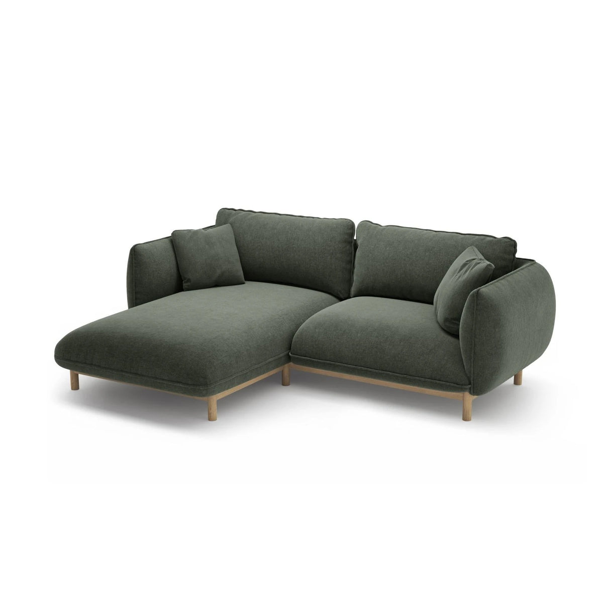 Ada Ecksofa Links aus Strukturierter Stoff (Wind 75) in Moosgrün, 220x179 cm – Bild 5