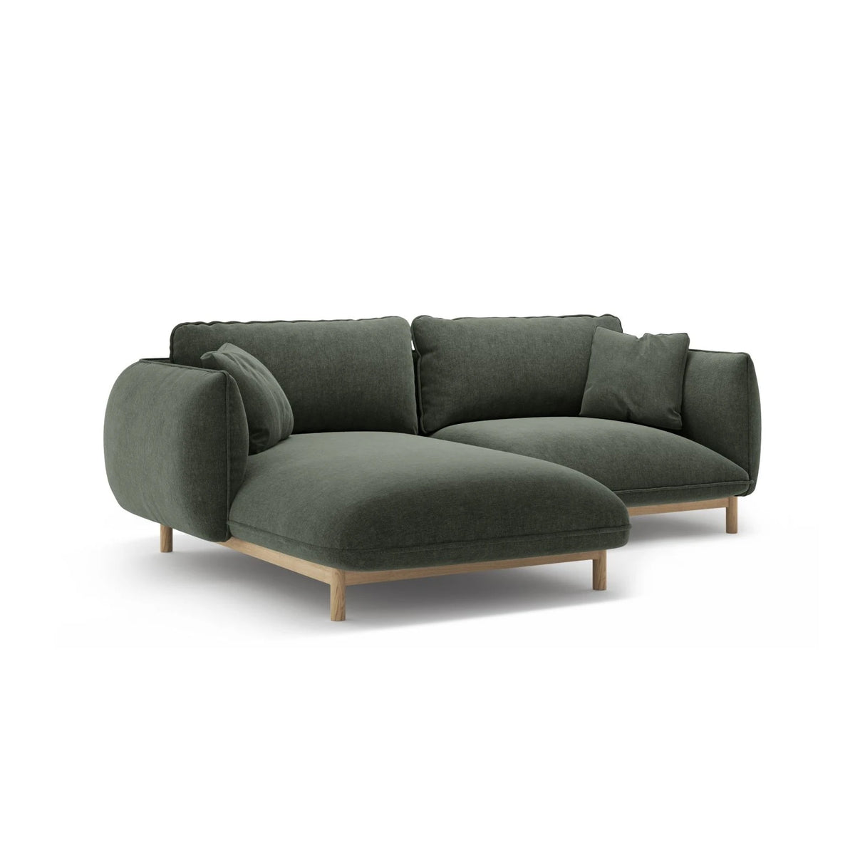 Ada Ecksofa Links aus Strukturierter Stoff (Wind 75) in Moosgrün, 220x179 cm – Bild 6