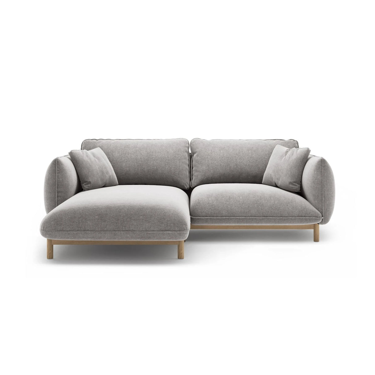 Ada Ecksofa Links aus Strukturierter Stoff (Wind 84) in Hellgrau, 220x179 cm – Bild 1