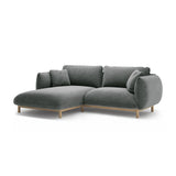 Ada Ecksofa Links aus Strukturierter Stoff (Wind 89) in Dunkelgrau, 220x179 cm – Bild 3