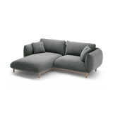 Ada Ecksofa Links aus Strukturierter Stoff (Wind 89) in Dunkelgrau, 220x179 cm – Bild 5