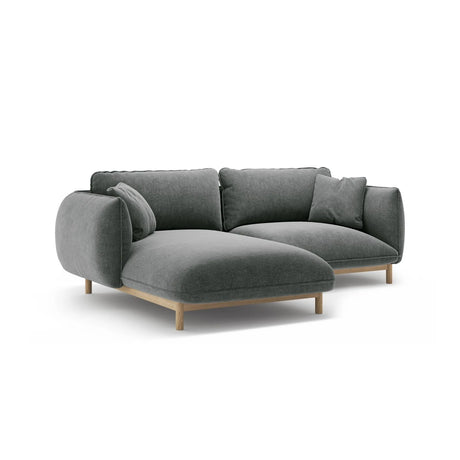 Ada Ecksofa Links aus Strukturierter Stoff (Wind 89) in Dunkelgrau, 220x179 cm – Bild 6