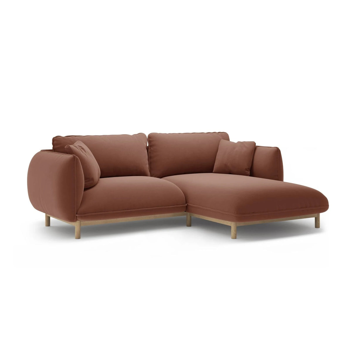 Ada Ecksofa Rechts aus Samt (Casino Cuoio) in Cuoio, 220x179 cm – Bild 3