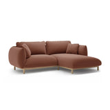 Ada Ecksofa Rechts aus Samt (Casino Cuoio) in Cuoio, 220x179 cm – Bild 3
