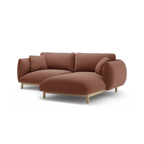 Ada Ecksofa Rechts aus Samt (Casino Cuoio) in Cuoio, 220x179 cm – Bild 6
