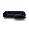 Ada Ecksofa Rechts aus Samt (Casino Deep Blue) in Königsblau, 220x179 cm – Bild 1