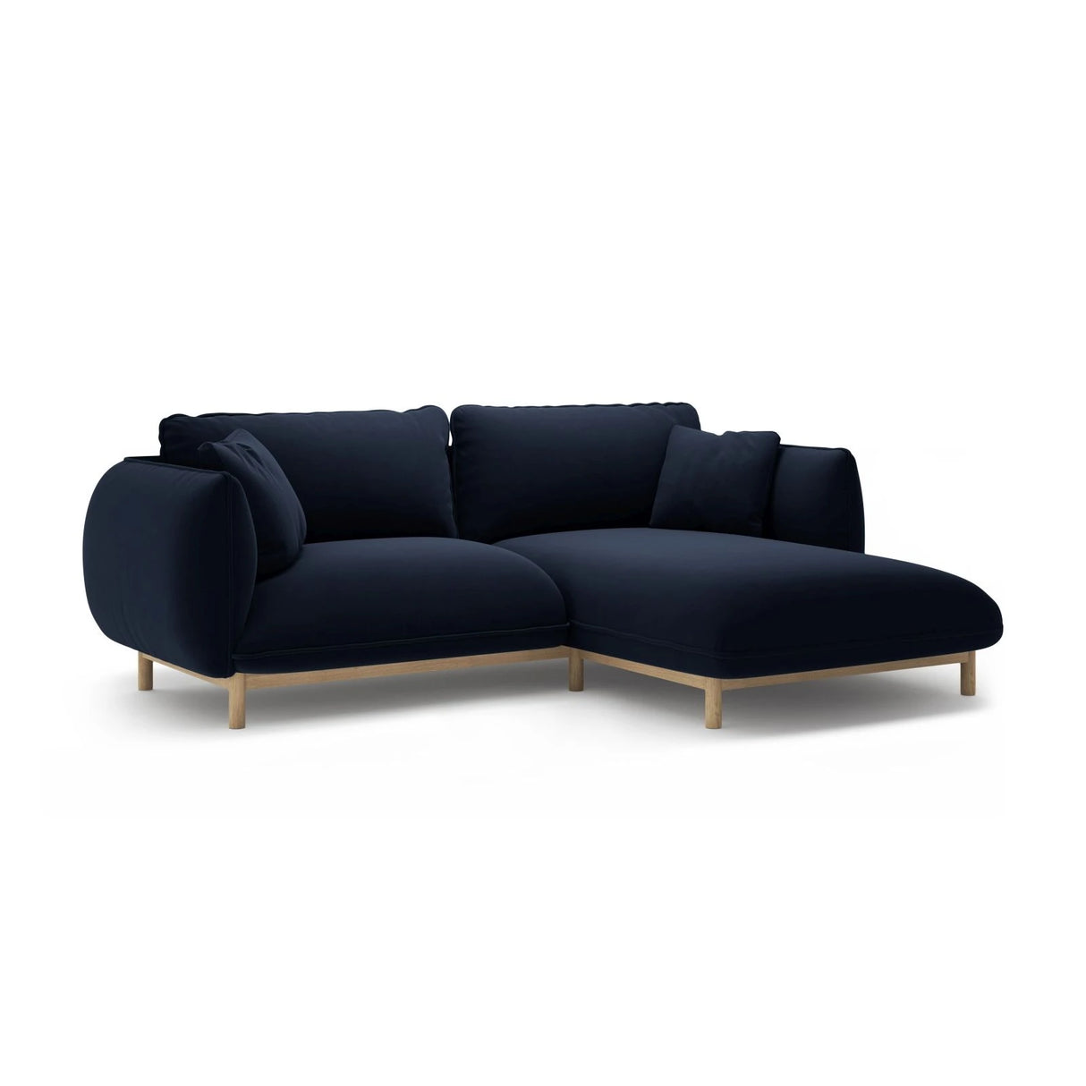 Ada Ecksofa Rechts aus Samt (Casino Deep Blue) in Königsblau, 220x179 cm – Bild 3