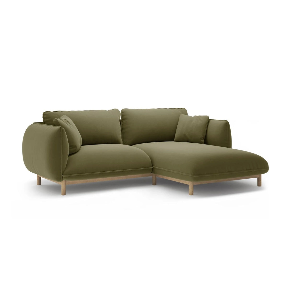 Ada Ecksofa Rechts aus Samt (Casino Forest) in Hellgrün, 220x179 cm – Bild 3