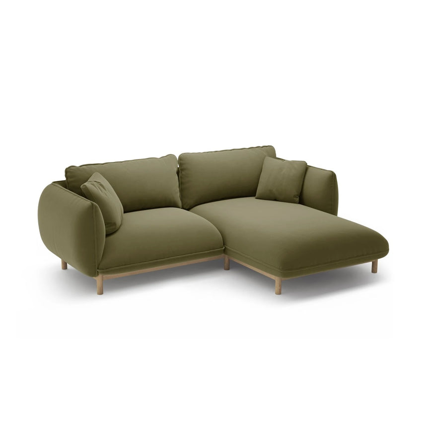 Ada Ecksofa Rechts aus Samt (Casino Forest) in Hellgrün, 220x179 cm – Bild 5