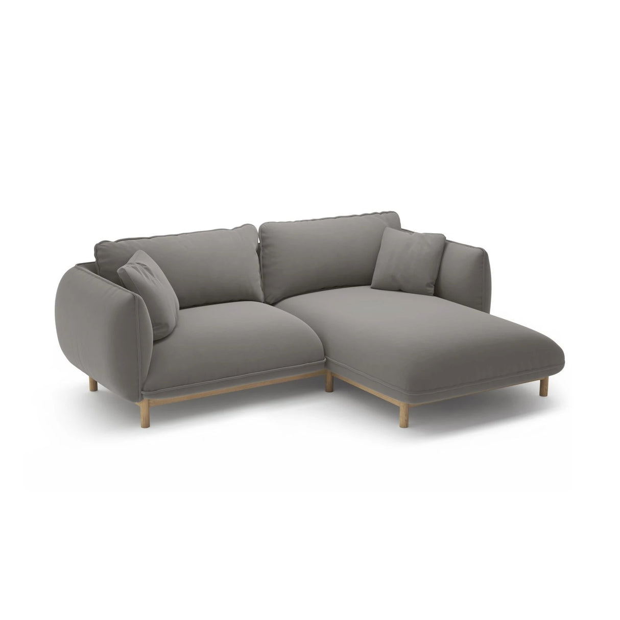 Ada Ecksofa Rechts aus Samt (Casino Stone) in Grau, 220x179 cm – Bild 5