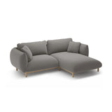 Ada Ecksofa Rechts aus Samt (Casino Stone) in Grau, 220x179 cm – Bild 5