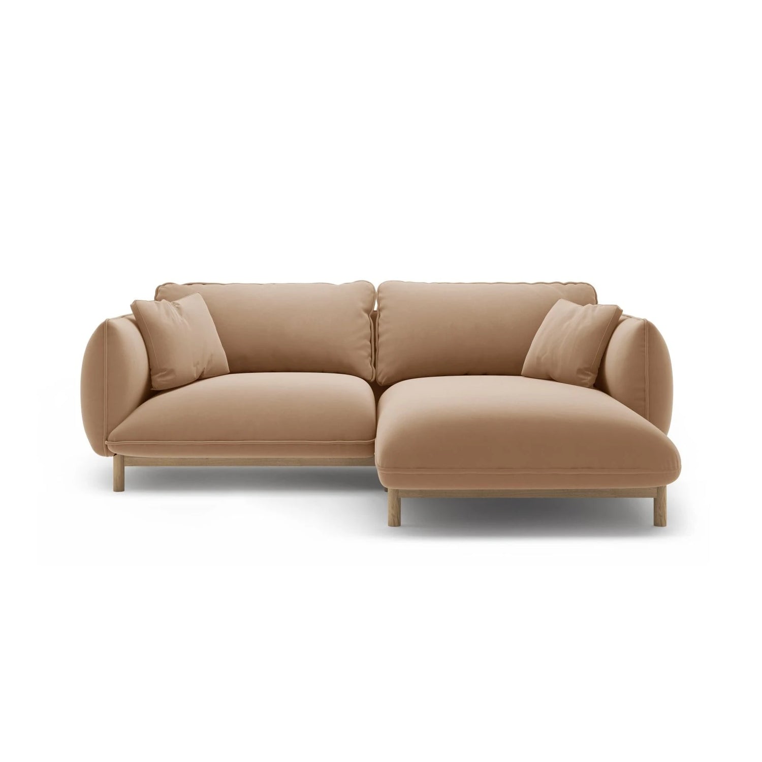 Ada Ecksofa Rechts aus Samt oder Strukturstoff, 220x179 cm – Bild 1