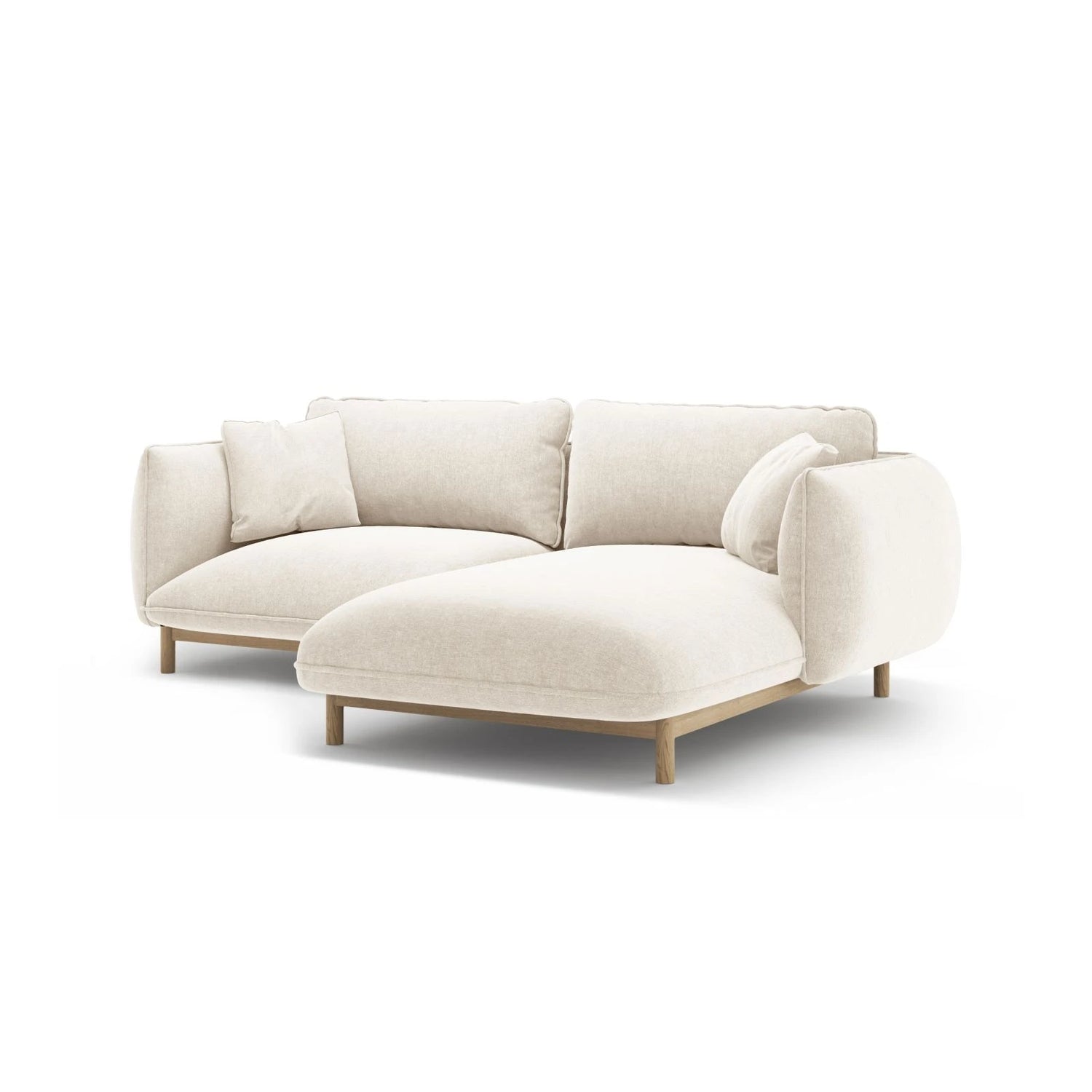 Ada Ecksofa Rechts aus Strukturierter Stoff (Wind 02) in Elfenbein, 220x179 cm – Bild 6