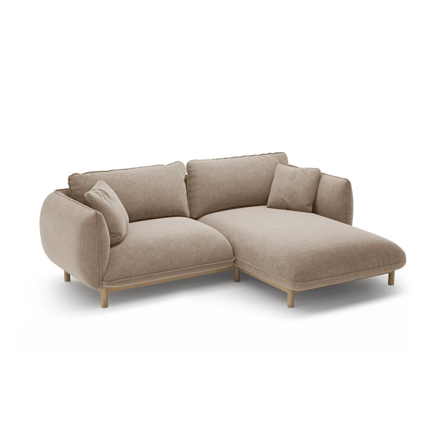 Ada Ecksofa Rechts aus Strukturierter Stoff (Wind 11) in Sand, 220x179 cm – Bild 5
