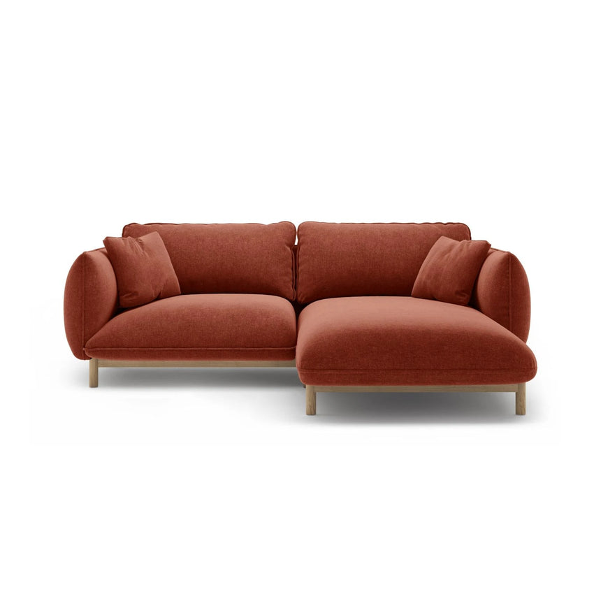 Ada Ecksofa Rechts aus Strukturierter Stoff (Wind 52) in Kastanienbraun, 220x179 cm – Bild 1
