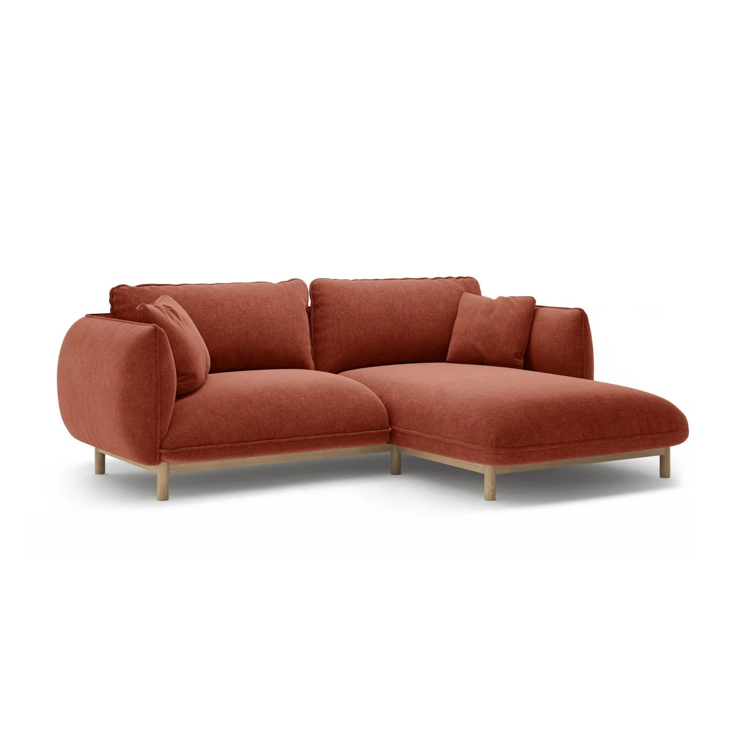 Ada Ecksofa Rechts aus Strukturierter Stoff (Wind 52) in Kastanienbraun, 220x179 cm – Bild 3