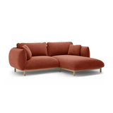 Ada Ecksofa Rechts aus Strukturierter Stoff (Wind 52) in Kastanienbraun, 220x179 cm – Bild 3